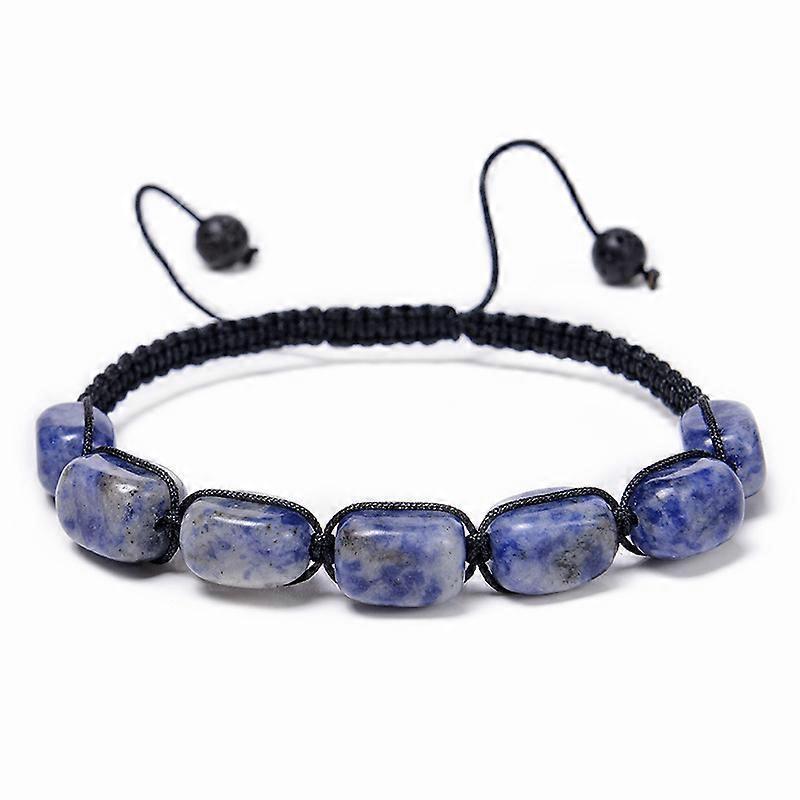 Healing Crystal Bead Bracelet Women Natural Gemstones Yoga Reiki Chakras Stone Beads Anxiety Braided Bracelet Adjustable Jewelry Men Gifts
