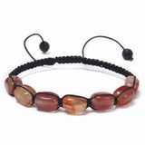 Healing Crystal Bead Bracelet Women Natural Gemstones Yoga Reiki Chakras Stone Beads Anxiety Braided Bracelet Adjustable Jewelry Men Gifts