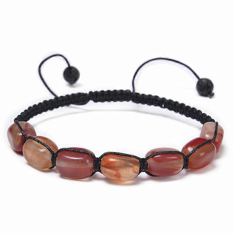 Healing Crystal Bead Bracelet Women Natural Gemstones Yoga Reiki Chakras Stone Beads Anxiety Braided Bracelet Adjustable Jewelry Men Gifts
