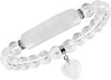 Healing Stone Bracelet 8mm Beads Chakra Crystal Energy Heart Charm Bracelet Handmade Jewelry for Women