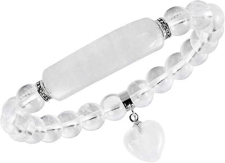 Healing Stone Bracelet 8mm Beads Chakra Crystal Energy Heart Charm Bracelet Handmade Jewelry for Women