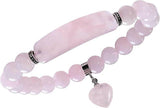 Healing Stone Bracelet 8mm Beads Chakra Crystal Energy Heart Charm Bracelet Handmade Jewelry for Women