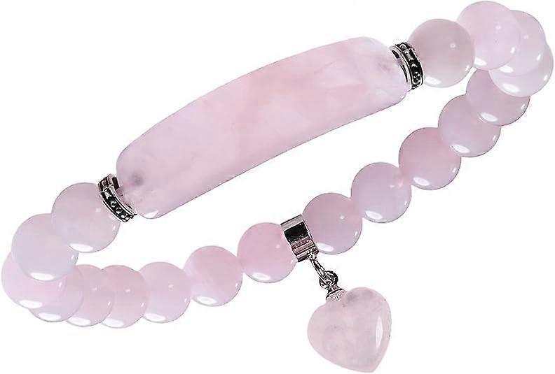 Healing Stone Bracelet 8mm Beads Chakra Crystal Energy Heart Charm Bracelet Handmade Jewelry for Women