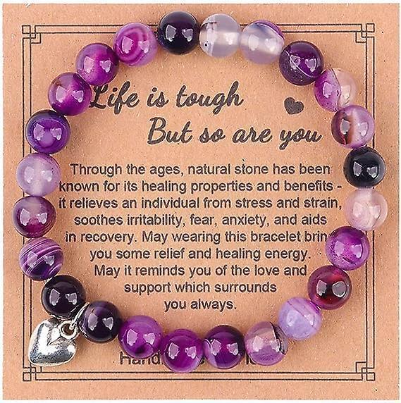 Inspirational Gifts For Women, Get Well Soon Gifts, 8mm Natural Stone Bracelets Crystal Stone Gifts For Women,sister Girlfriend, Best Friend