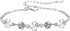Silver Bracelet for Women,Four-Leaf Clover Bracelet Shiny Crystal Diamond Adjustable Bracelet Mother&