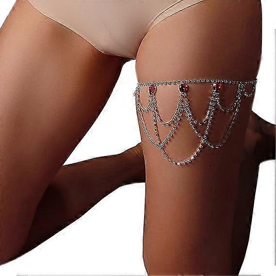 Thigh Chain Elastic Leg Chain Thigh Belt Crystal Multi-layer Leg Chain Bracelet Leg Jewelry for Women Nightclub