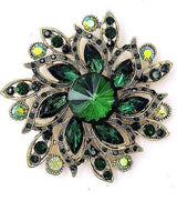Vintage Women's Austrian Crystal Elegant Flower Brooch Wedding Broach Pin
