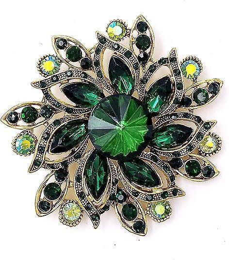 Vintage Women's Austrian Crystal Elegant Flower Brooch Wedding Broach Pin