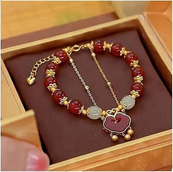 Year Of Rabbit Lucky Charm Hetian Jade Rabbit Bracelet Agate Crystal Bracelet Feng Shui Bracelet For Women - with Extension Chain