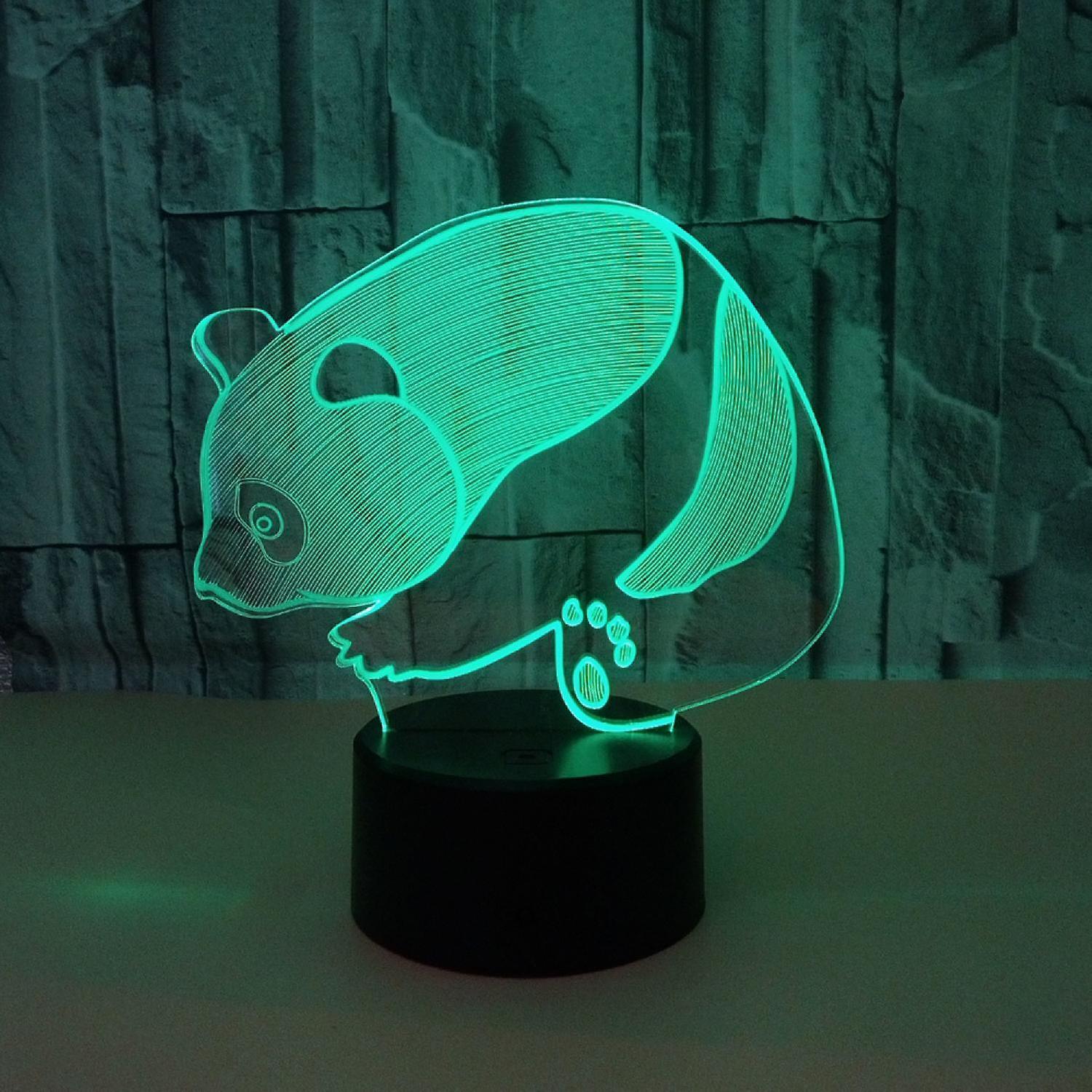 3D Illusion Lamp LED Panda Night Light Animal Toys