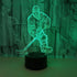 3D Night Lights Ice Hockey Athlete 3D Illusion Bed