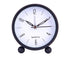 4inch Metal Round Alarm Clock Quiet Desktop Bedroom Battery Operated Timepiece - Black