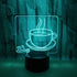 3D Coffee Night Light  Led Light Optical Illusion