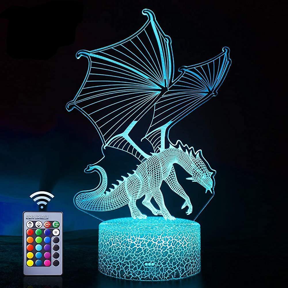 Dragon Lamp. Flying Dragon Night Light. Remote Control & 16 Colors Illusion
