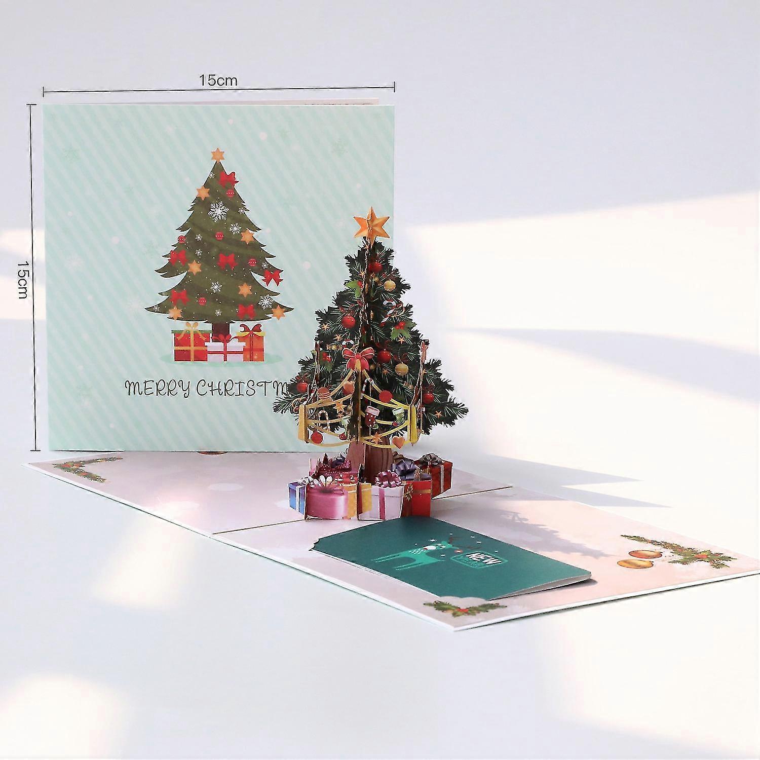 Christmas Card 3d Christmas Card Novel And Optimistic Gift New Year Gift (1 Christmas Tree 15*15cm)