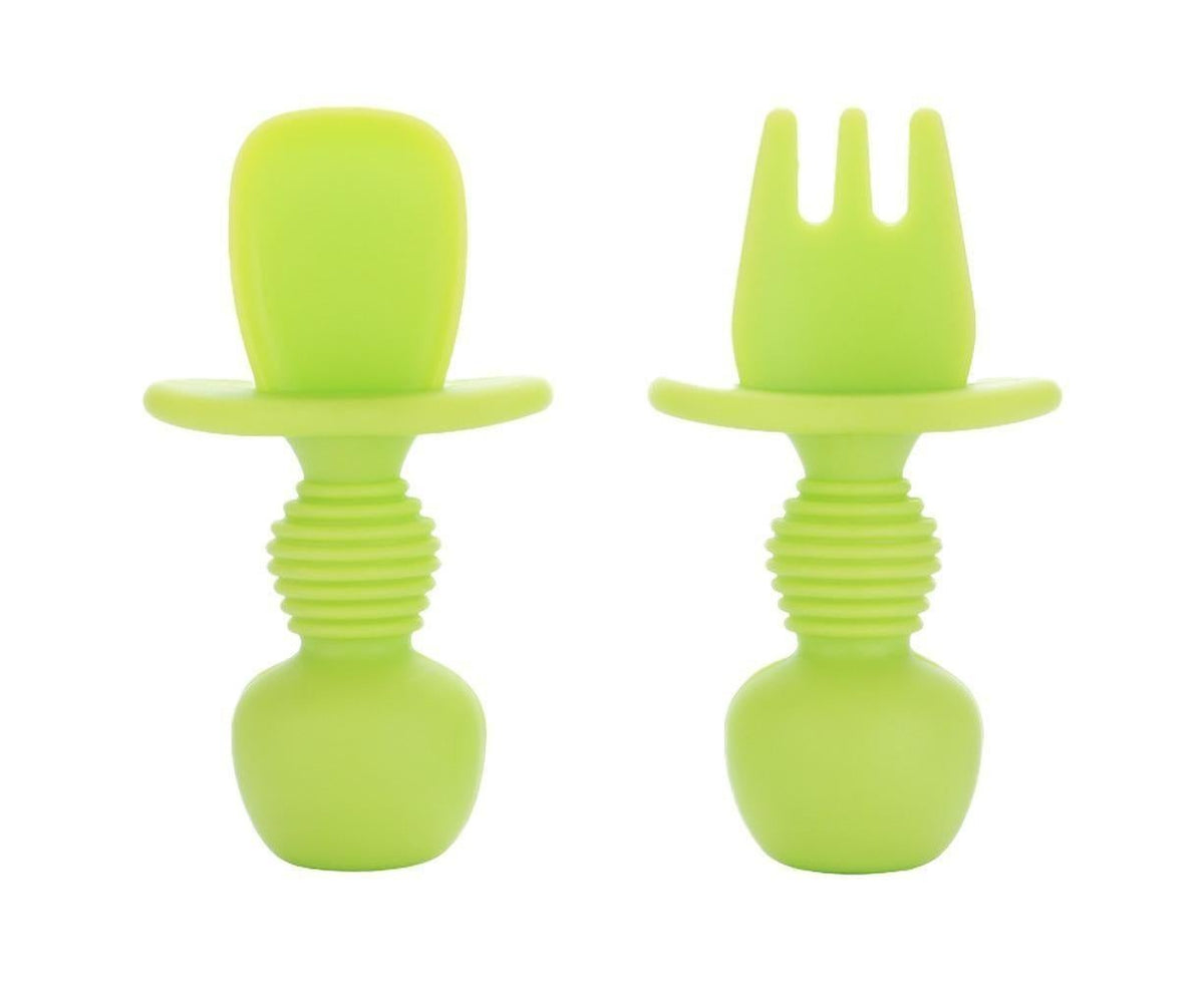 Babies Utensils Set - Silicone Babies Utensils - Anti-Choke Babies Spoon And Babies Fork Utensils Set