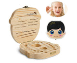 Babies Tooth Box Keepsake For Girls,Wooden Tooth Storage And Saver Box For Lost Teeth girl