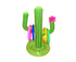 Inflatable Cactus Ring Toss Game Set Target Toss Floating Swimming Ring Toss Includes Inflatable Cactus, 4 Color Rings