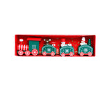 Wooden Christmas Train with 3 Carriages for Boys Girls Babies Festive Advent Calendar Decor Gift-Green