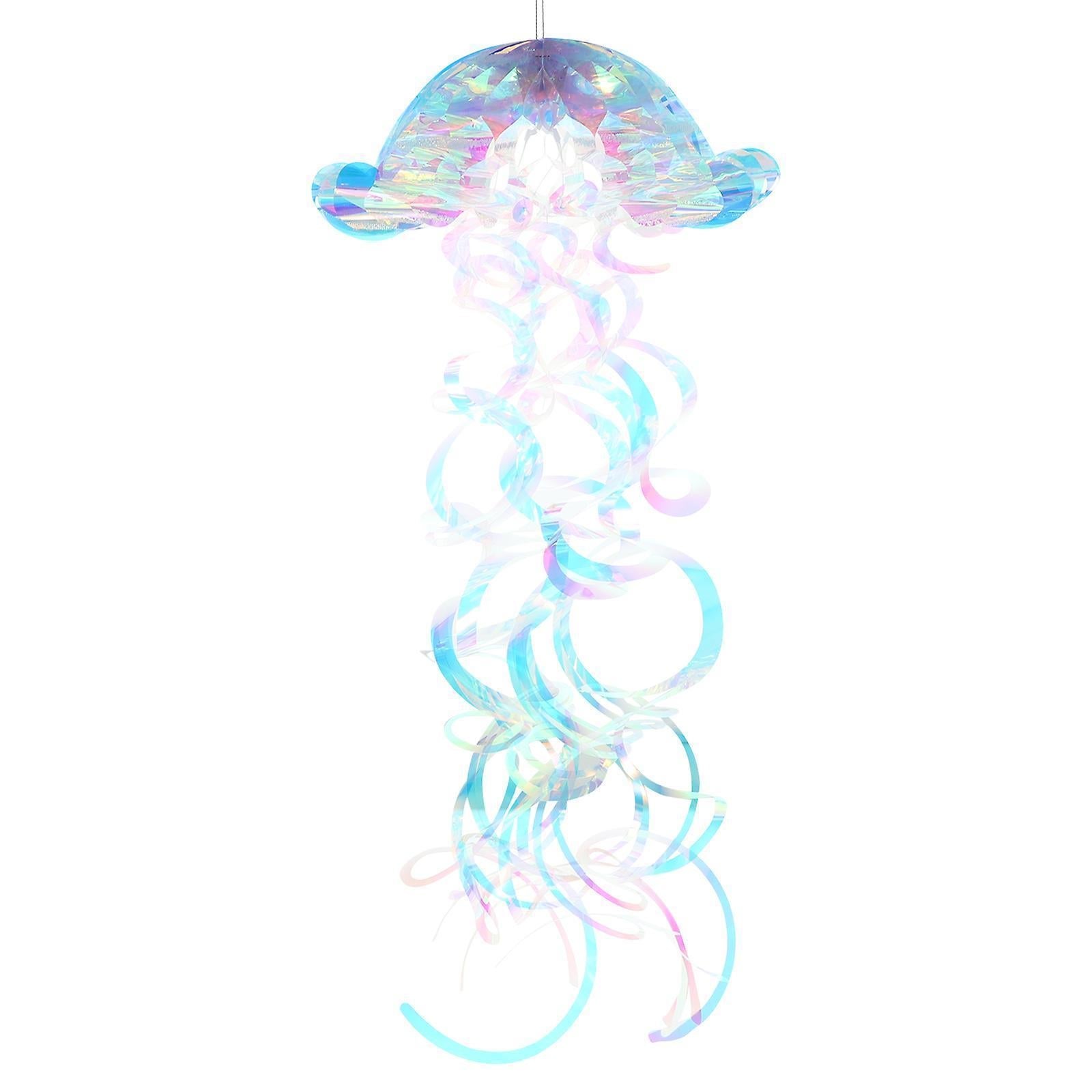 Iridescent Jellyfish Honeycomb Pendant Jellyfish Themed Hanging Ornament Jellyfish Decoration
