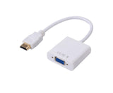 1080P VGA Male to HDMI-compatible Video Adapter Universal Gold Plated Female for PC HDTV - White