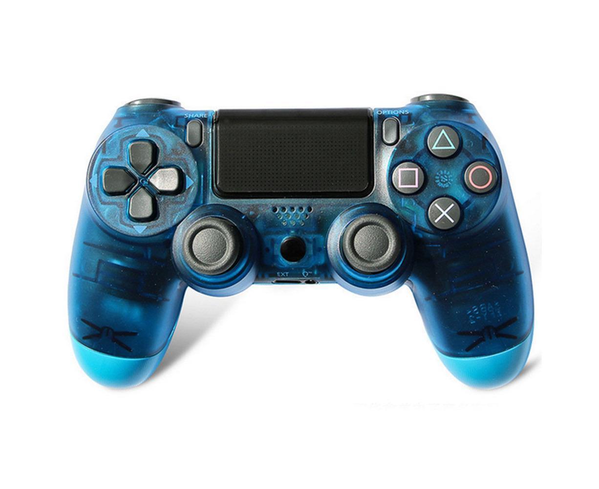 Wireless Game Controller Ps4 Controller Bluetooth Dual Head Head Handle Joystick Game Pad For The Game Console 4 - Transparent blue
