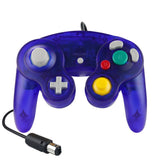 Wired Game Controller for NGC Console - Classic Design,Compatible with GameCube,Vibration Feature - Transparent Blue