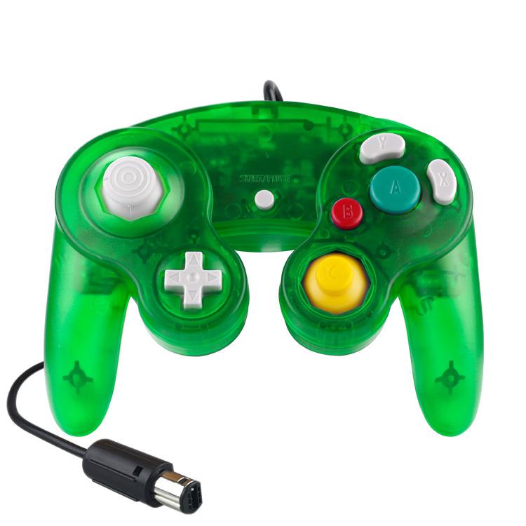 Wired Game Controller for NGC Console - Classic Design,Compatible with GameCube,Vibration Feature - Transparent Green