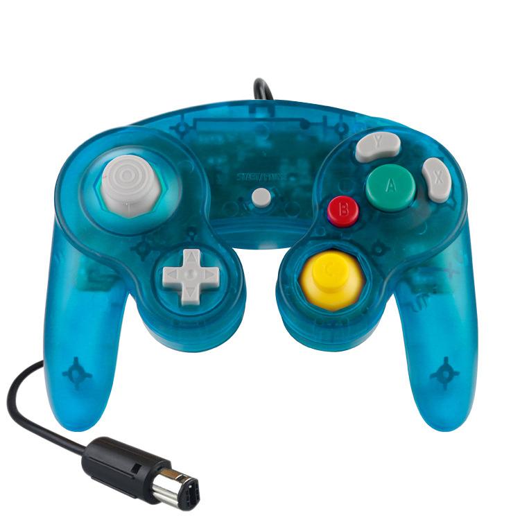Wired Game Controller for NGC Console - Classic Design,Compatible with GameCube,Vibration Feature - Transparent Dark Green