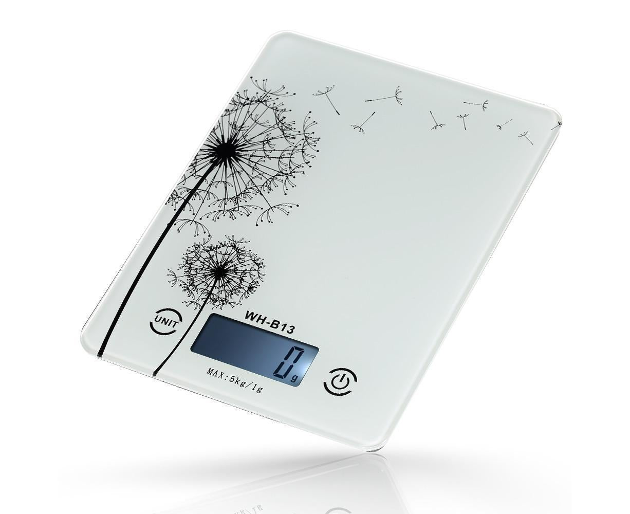 5KG/1G Accurate Touch Screen LCD Backlight Digital Kitchen Food Scale G/LB/OZ Electronic Weight Balance for Baking Cooking Tare Function - White Variant Size Value white