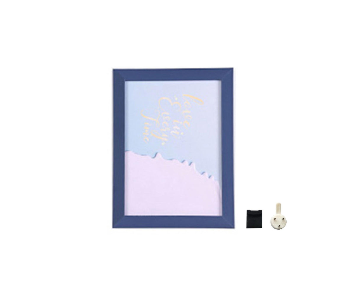 1 Set 5 Inch Photo Frame Patchwork Waterproof Thickened Decorative Foam Wall Hanging Photo Display Frame Household Supply - Dark Blue