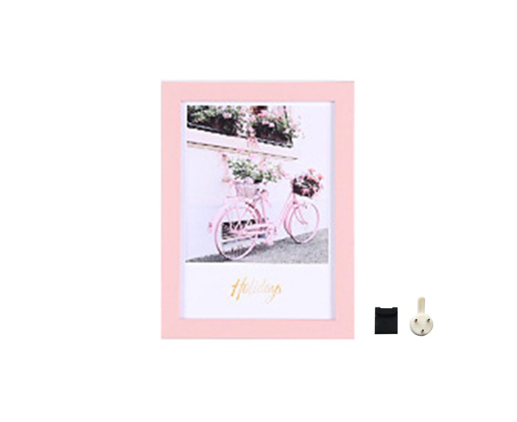 1 Set 5 Inch Photo Frame Patchwork Waterproof Thickened Decorative Foam Wall Hanging Photo Display Frame Household Supply - Pink