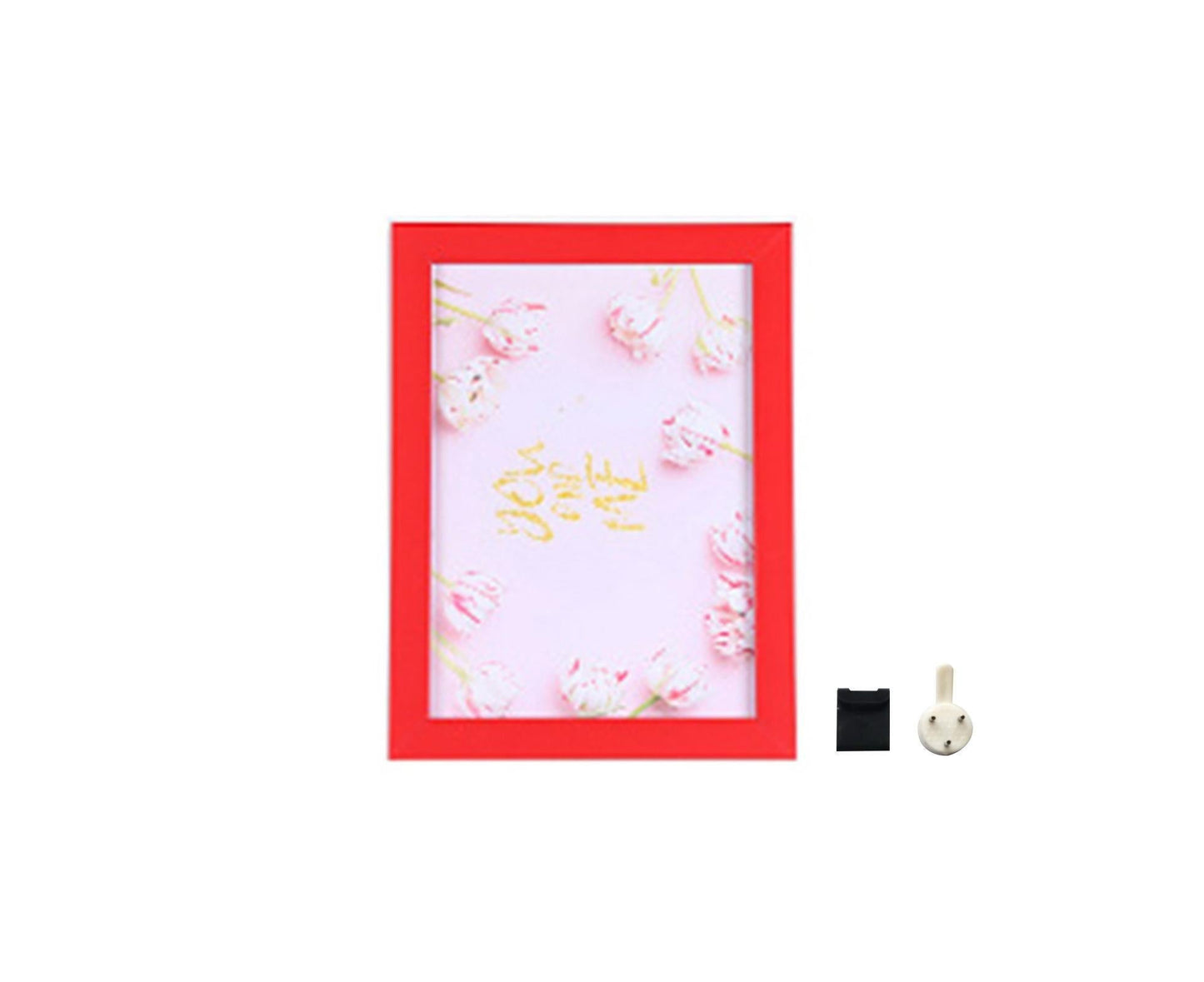 1 Set 5 Inch Photo Frame Patchwork Waterproof Thickened Decorative Foam Wall Hanging Photo Display Frame Household Supply - Red