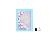 1 Set 5 Inch Photo Frame Patchwork Waterproof Thickened Decorative Foam Wall Hanging Photo Display Frame Household Supply - Blue