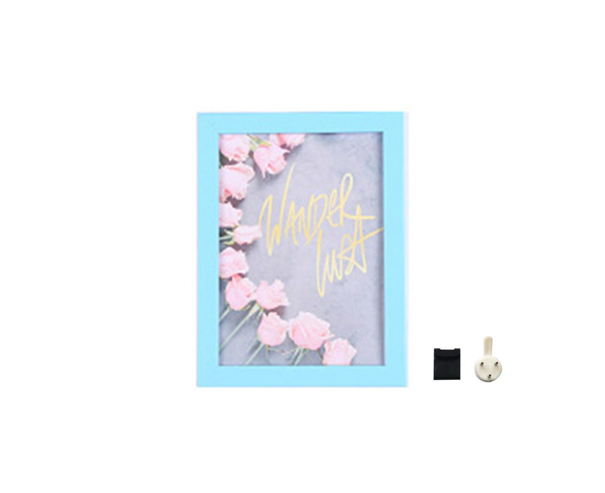 1 Set 5 Inch Photo Frame Patchwork Waterproof Thickened Decorative Foam Wall Hanging Photo Display Frame Household Supply - Blue