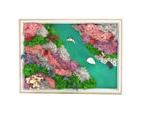 1 Set Everlasting Moss Painting Unique Creative Ocean World Picture with Photo Frame for Home Decoration