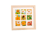 1 Set Painting Frame Not Easily Deformed Sturdy Square 4/9 Grids Picture Display Stands Home Supply - Light Brown
