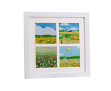 1 Set Painting Frame Not Easily Deformed Sturdy Square 4/9 Grids Picture Display Stands Home Supply - White