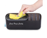 3-in-1 Multi-functional Soap Box with Sponge Holder Hollow Drain Pan Instant Refill Countertop Sink Dish Washing Liquid Soap Dispenser for Kitchen