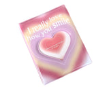 3-inch Photo Album Plastic Sealed Single Compartment Heart Pattern Black Pink Postcard Cinema Ticket Album Student Supplies - Pink