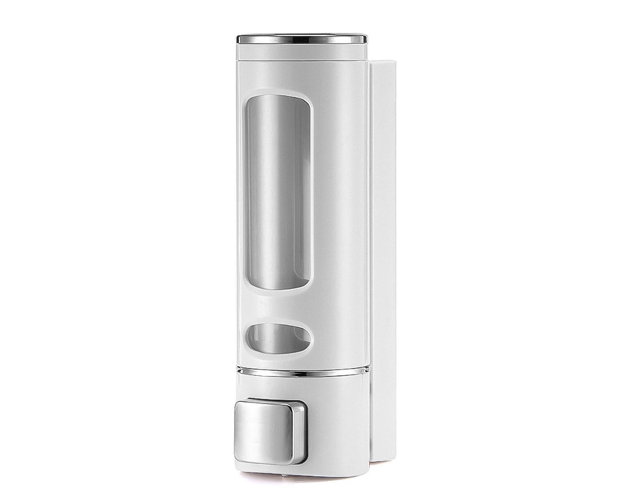 400ml Liquid Soap Dispenser Sturdy Press Type Wall Mounted Hand Wash Soap Dispenser for Bathroom-White
