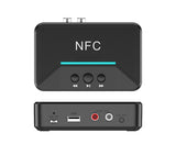 Car Wireless NFC Bluetooth-compatible 5.0 Receiver AV AUX HiFi Stereo Audio Music Adapter - Black