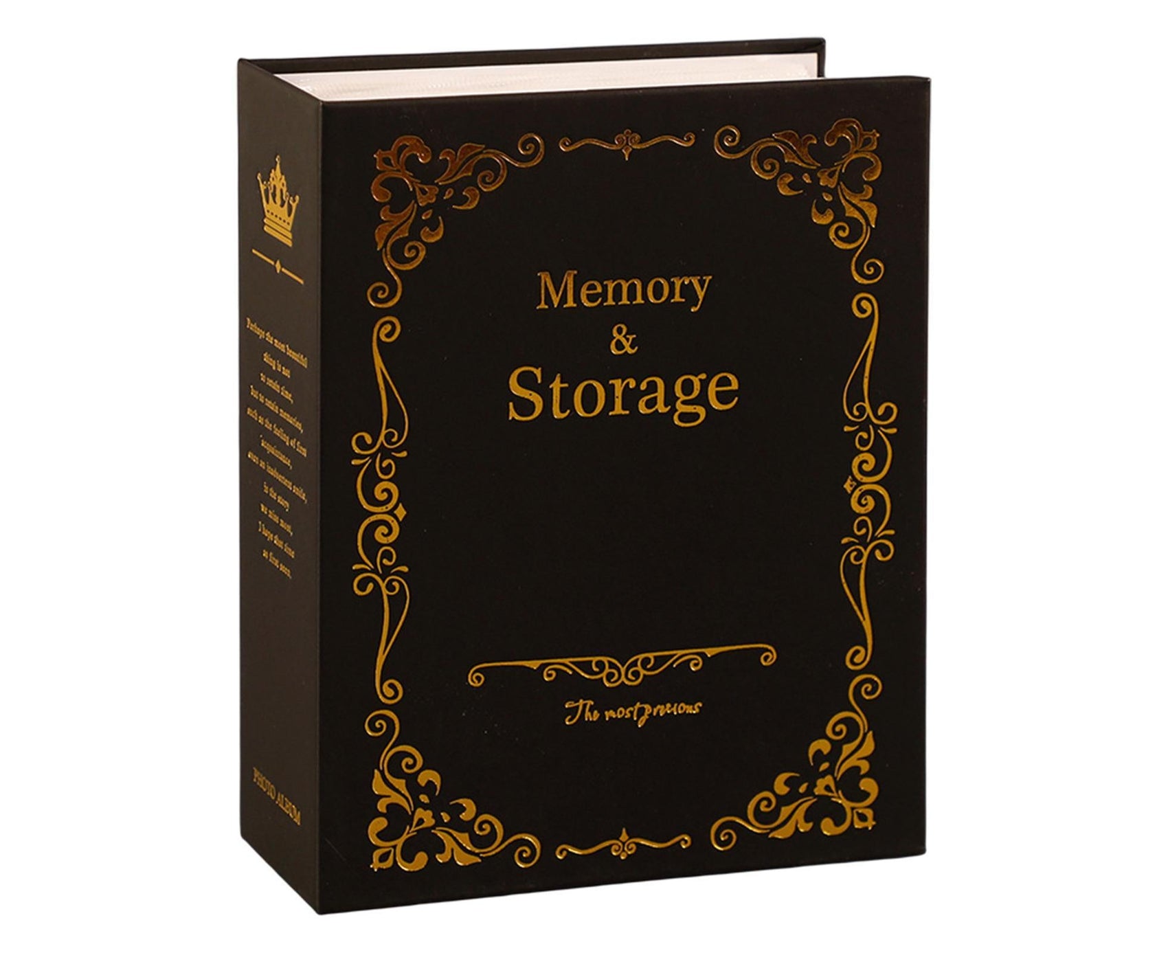 6 Inch Photo Album Bronzing Design Antiging Inserted Type Storing 100 Pockets Family Memory DIY Vintage Picture Album Book Home Supplies - Black