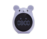Alarm Clock Cartoon Large Screen Mouse Shape Rechargeable Time for Home - Blue