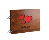 8 inch Vintage Wood Cover Photo Album Book Black Pages Anniversary Scrapbook