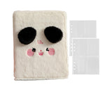 A5 Plush Cartoon Binder with 20 Photo Inner Sleeves Modern Practical Photo Album for Picture Cards Storage - Beige
