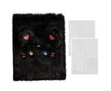 A5 Plush Cartoon Binder with 20 Photo Inner Sleeves Modern Practical Photo Album for Picture Cards Storage - Black