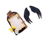 Acrylic Photo Frame Creative Devil Wings Replaceable Album Postcard DIY Storing Desktop Display White/Black 3 Inch Picture Holder Ornament Birthday Gift - Black