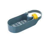 Drain Basket Multi-use Hollow Plastic Creative Soap Sponge Sink Rack Holder for Kitchen-Blue