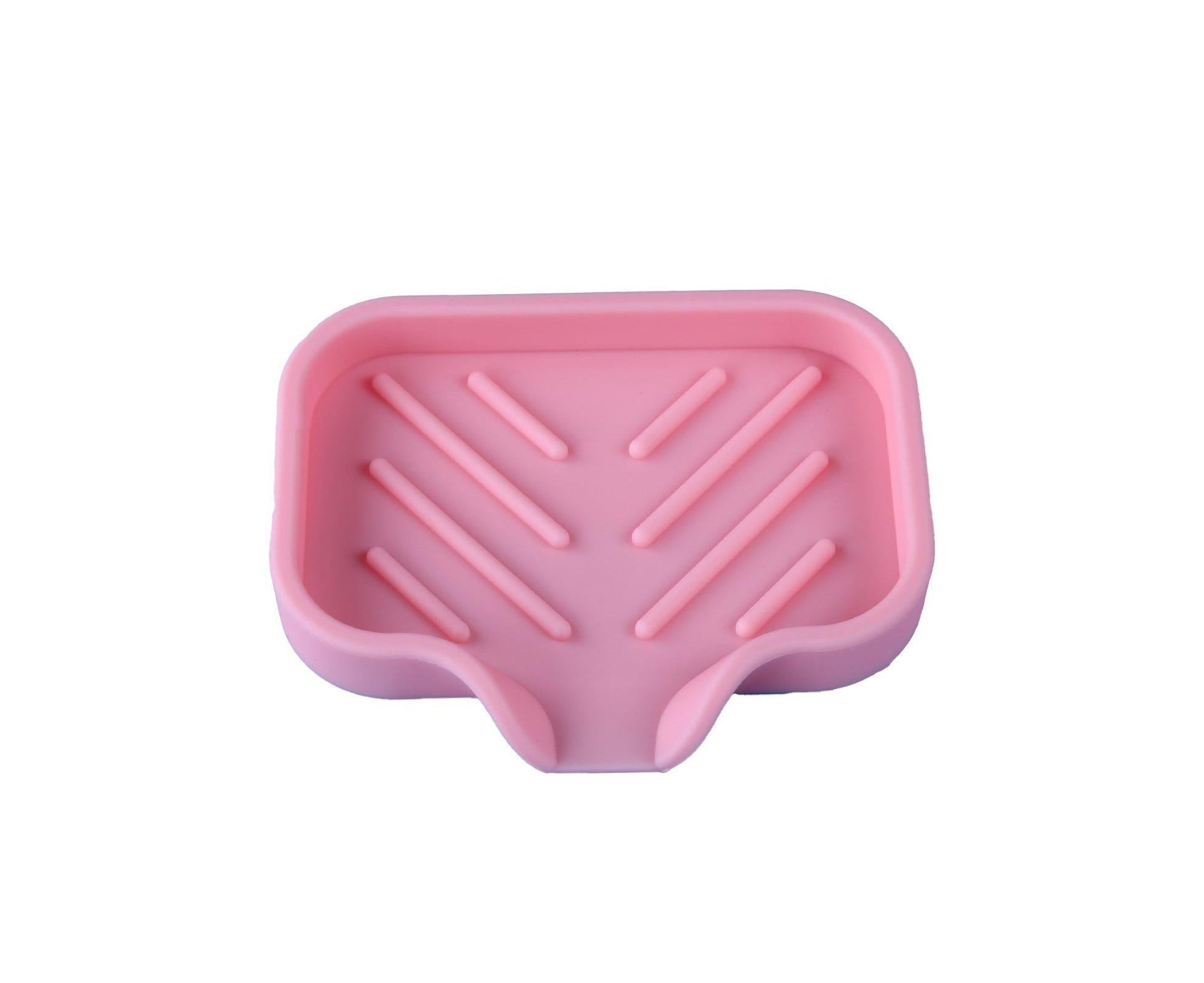 Drainable Soap Dish Non-slip Reliable Flow Guide Type Soap Box Bathroom Accessories-Pink